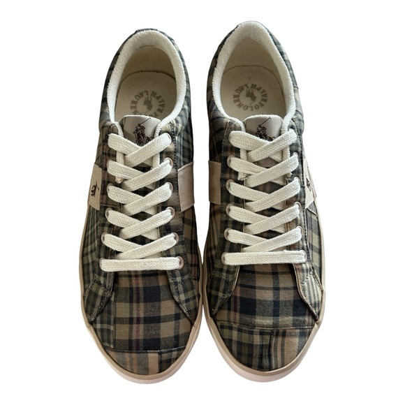 Polo Ralph Lauren Men's Plaid Canvas Sneakers Size 8D - Picture 3 of 12